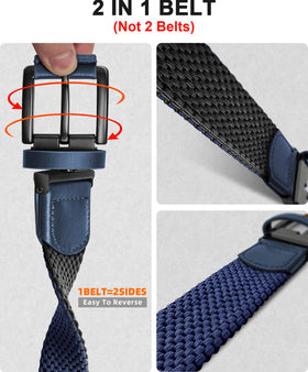 BULLIANT belt reversible antique blue side highlights color option for smart-casual looks.