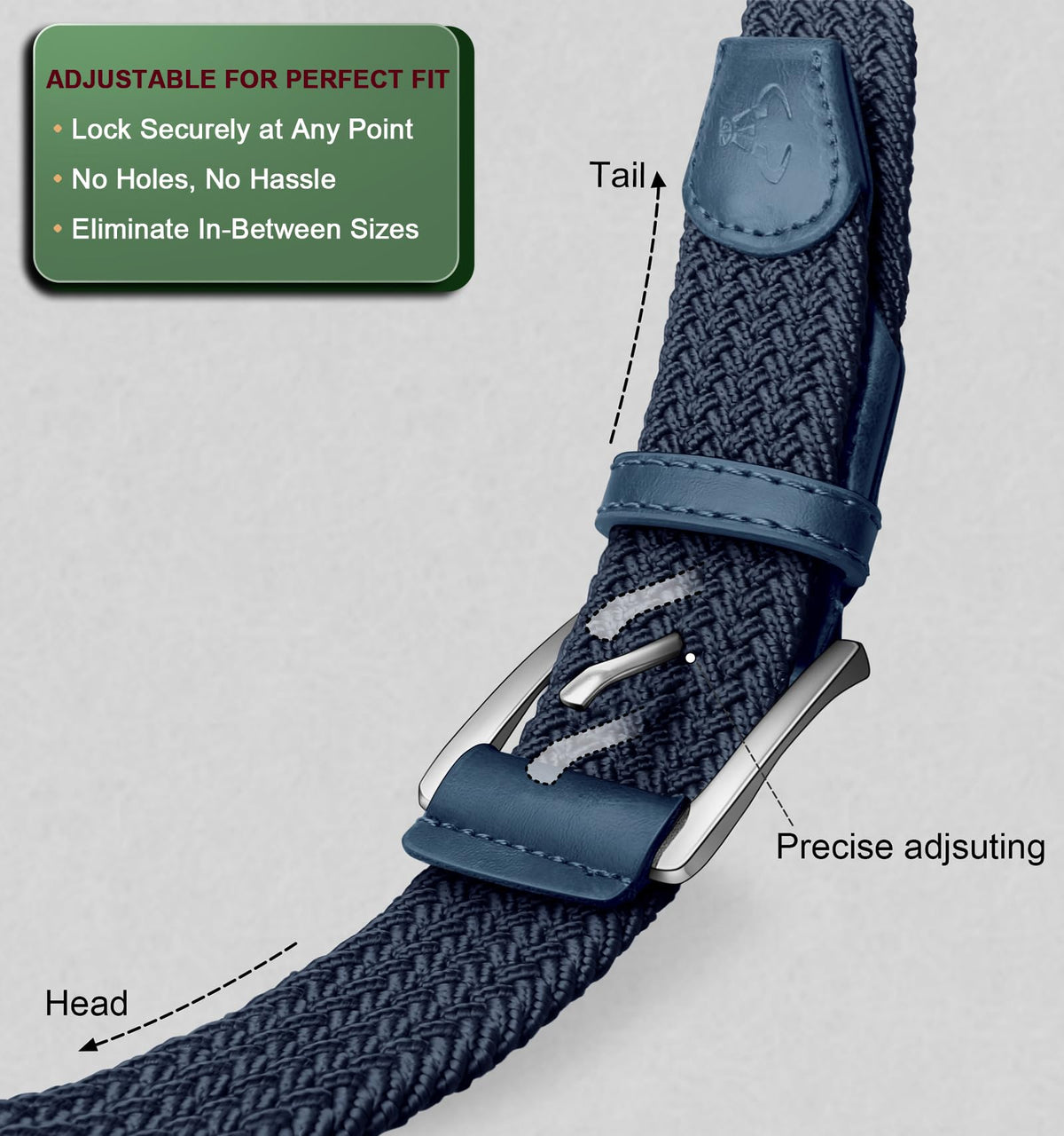 BULLIANT antique blue and black strap close-up displays two-tone style