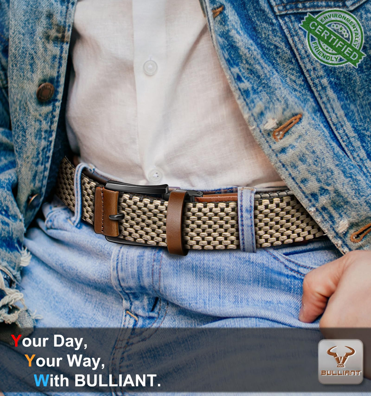 BULLIANT belt worn with golf shorts illustrates sporty style and practical wear.