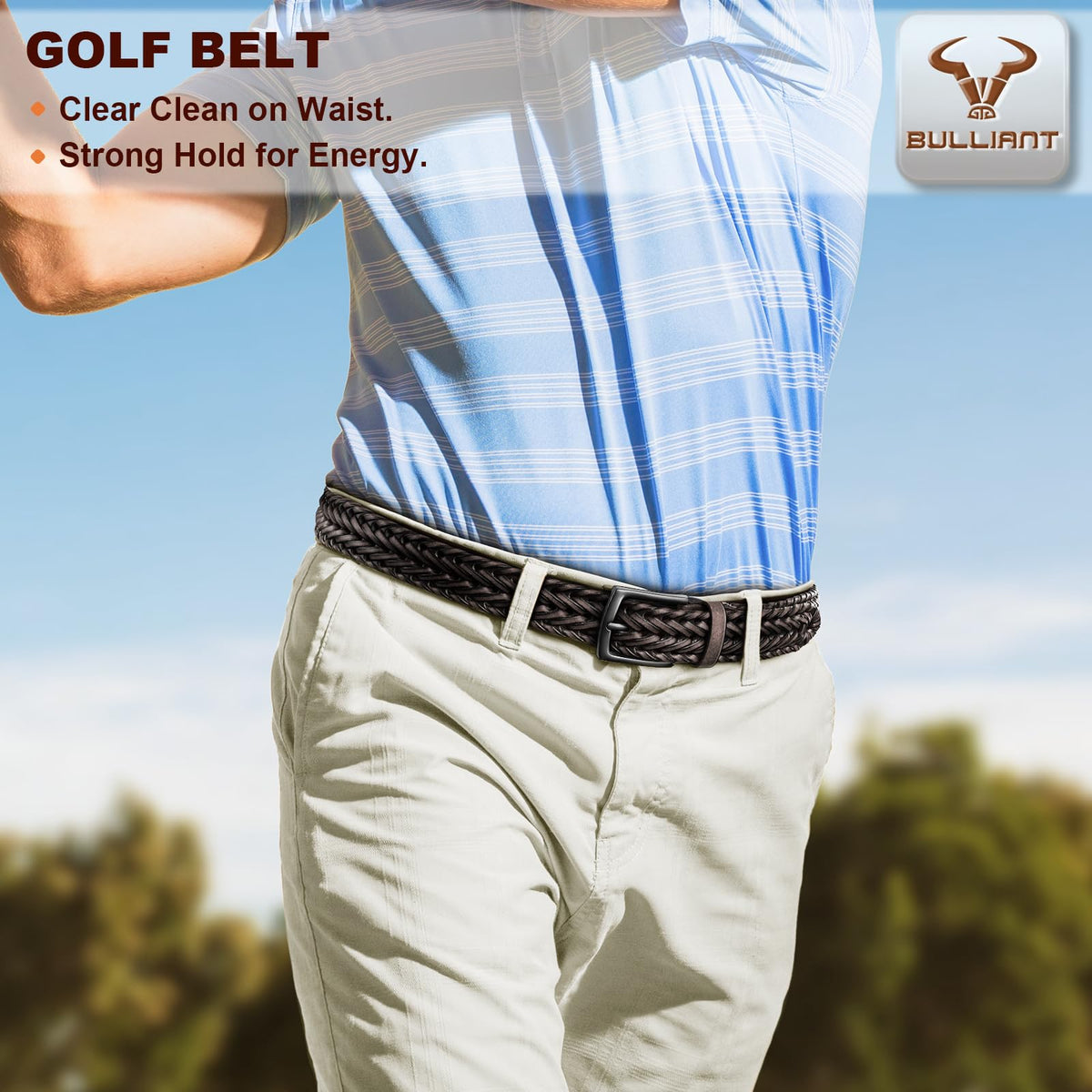 BULLIANT zinc alloy buckle close-up demonstrates durable, scratch-resistant design.