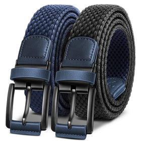 BULLIANT reversible golf belt black with front buckle for versatile outfits