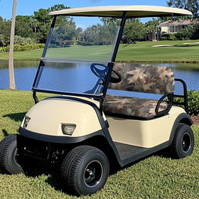 Bulopur backrest camo seat covers add rugged protection for the cart.