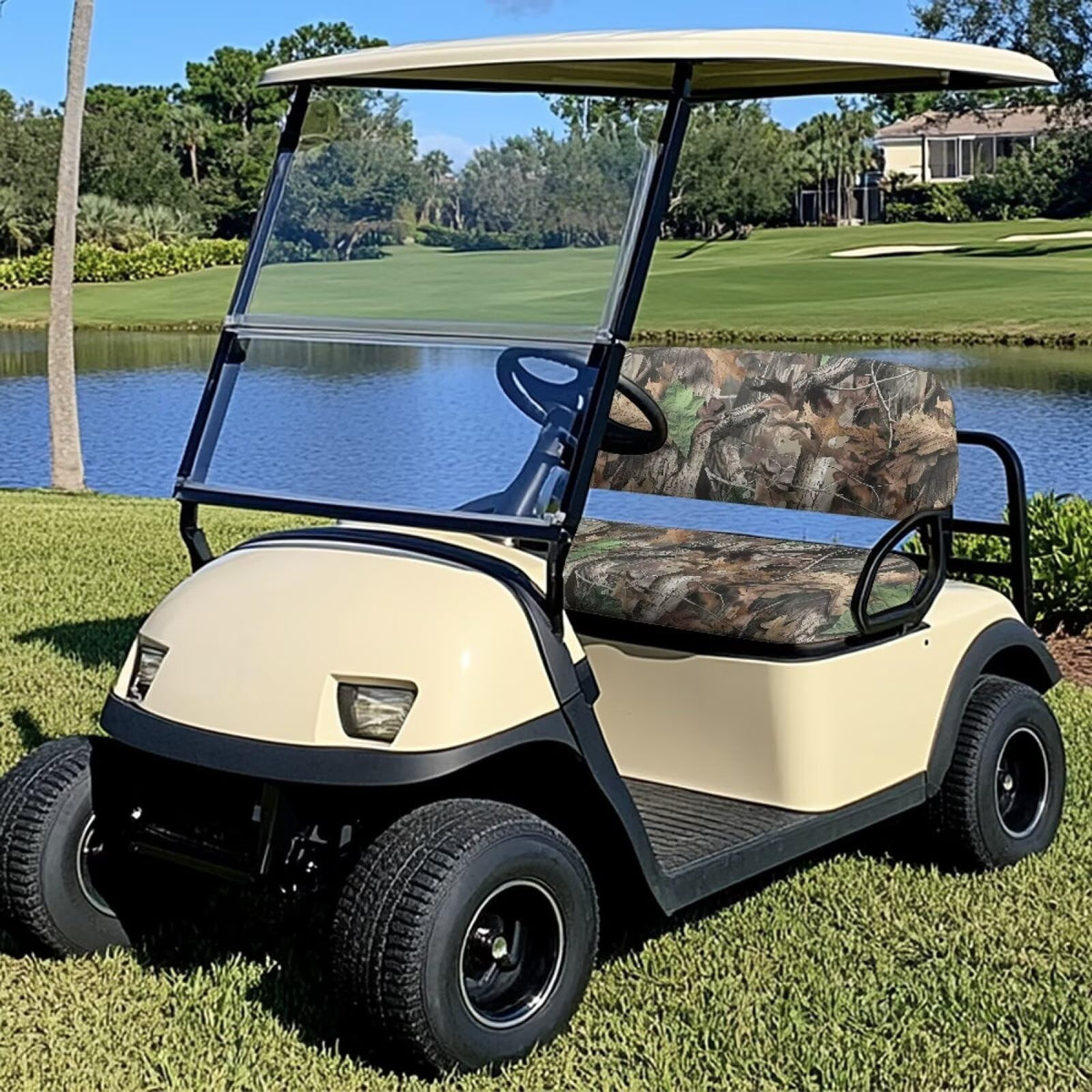 Bulopur Branch Camouflage seat cover back view with secure non-slip backing