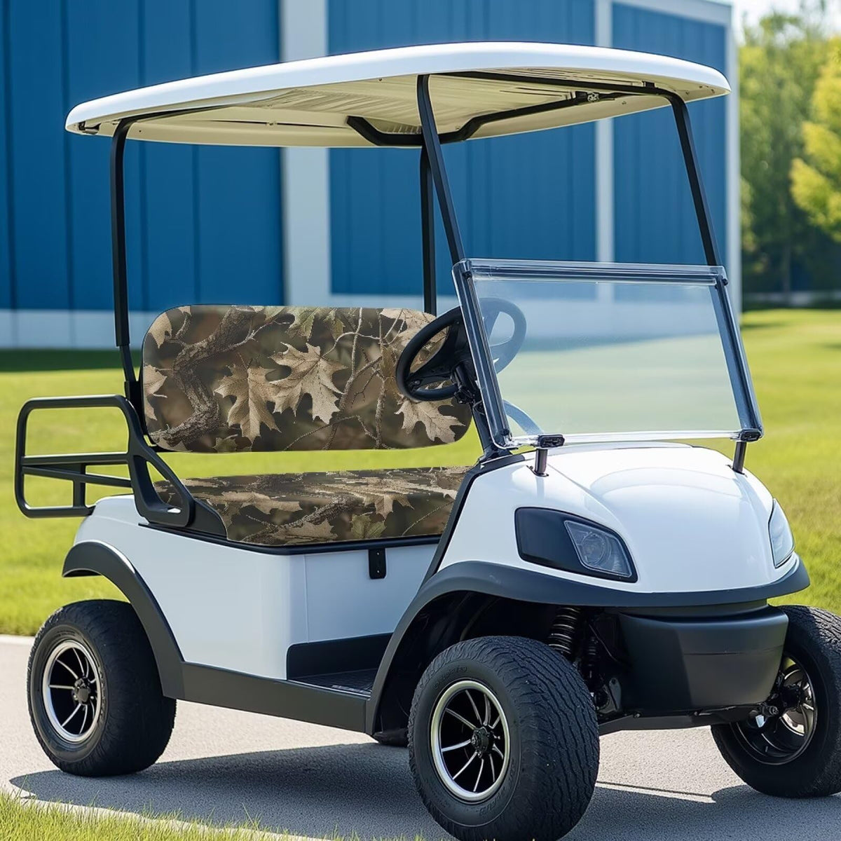 Bulopur Camo Seat Cover side view demonstrating stretchy fit for curved seats