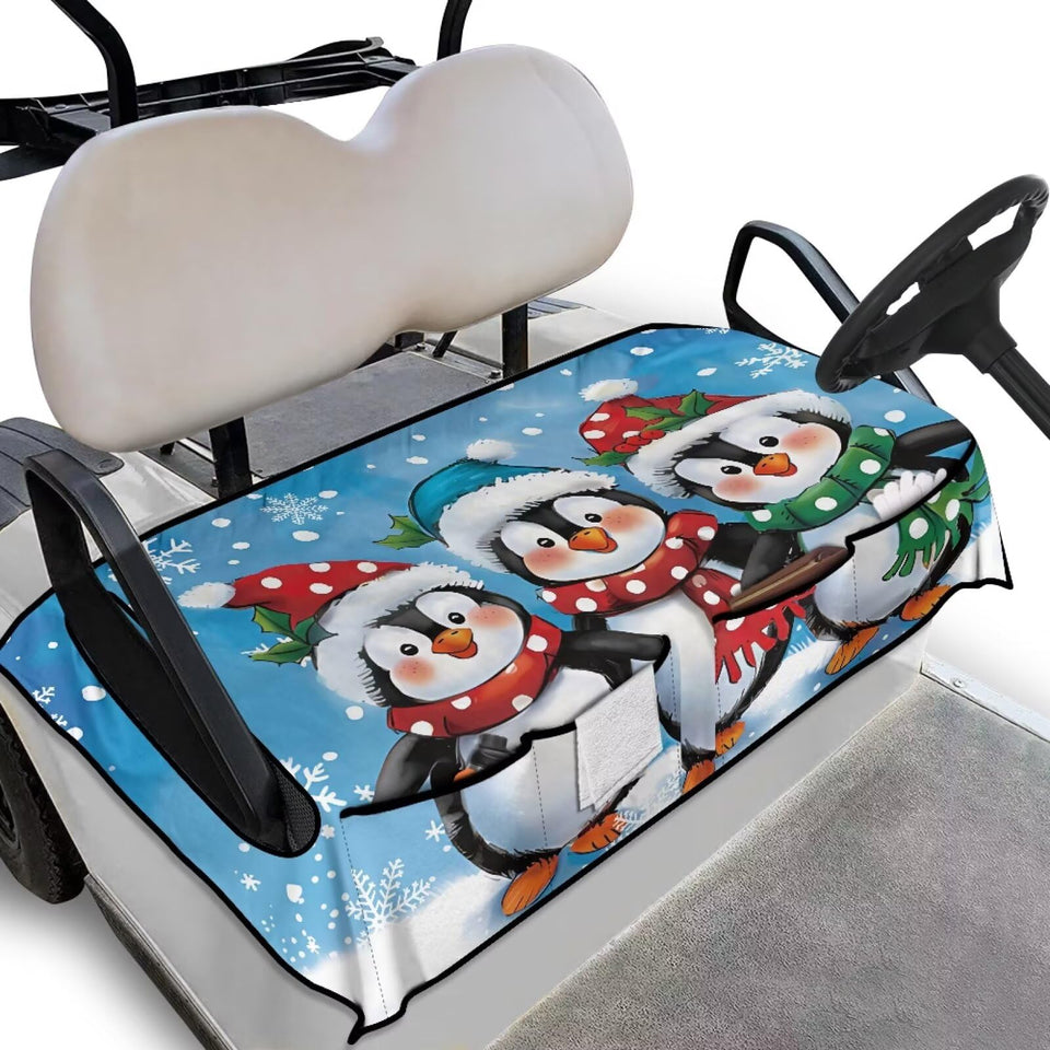 Bulopur Christmas penguin seat cover for golf carts adds festive style