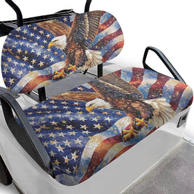 Bulopur Eagle flag front golf cart seat cover with secure fit and protection