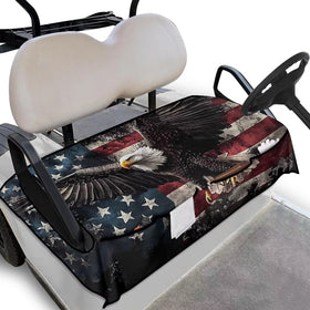 Bulopur Eagle American flag seat cover protects and styles your golf cart.