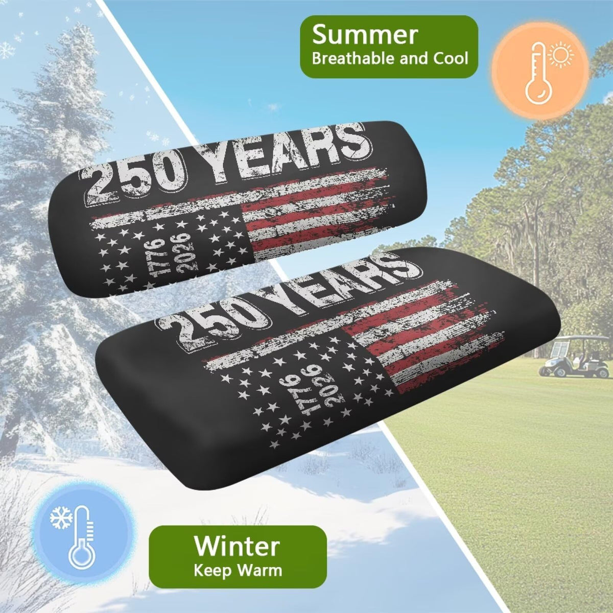 Bulopur golf cart seat cushion quick-dry fabric dries fast after rain.