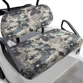 Bulopur Grey Camo seat cover kit on golf cart, universal fit for EZGO and Club Car