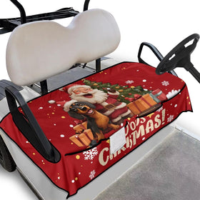 Bulopur Santa Claus golf cart seat cover keeps seats clean and festive.