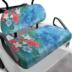 Bulopur Sea Turtle Club seat cover in tropical print protects two-seat golf cart seats