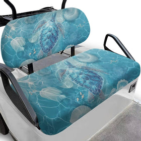 Bulopur Sea Turtle seat cover on front bench enhances non-slip stability.