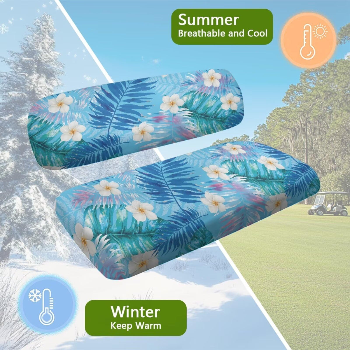 Bulopur tropical leaves frangipani non-slip backing keeps cover in place.