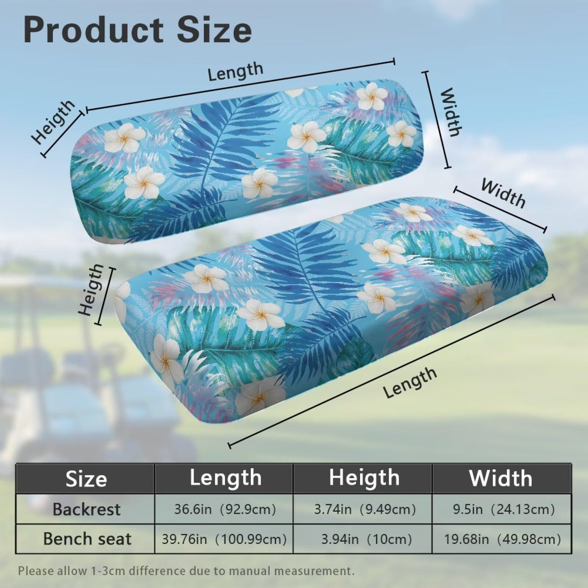 Bulopur tropical leaves frangipani washable seat cover for easy care.