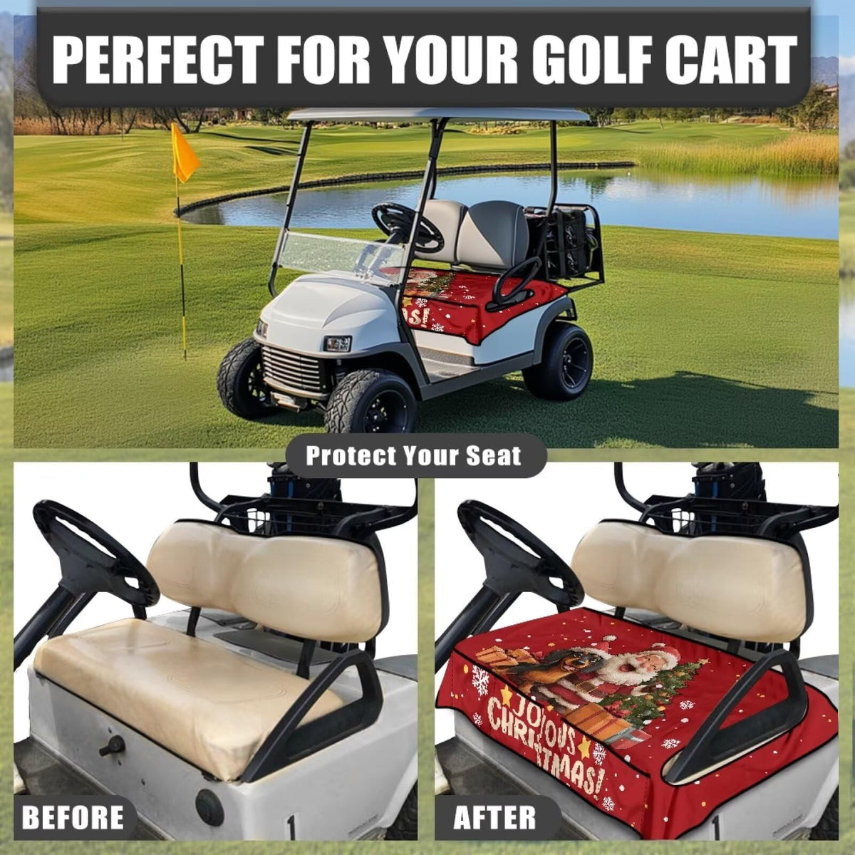 Bulopur universal-fit golf cart seat cover fits EZGO, Club Car, Yamaha models.