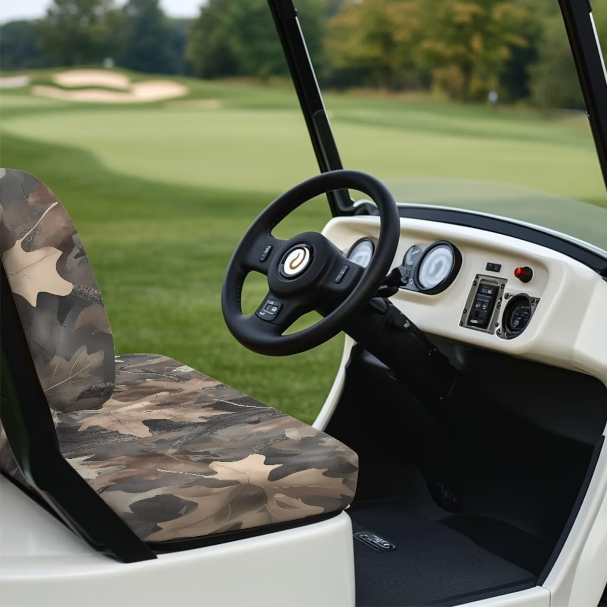 Bulopur universal-fit seat covers fit most 2-passenger carts for quick setup.