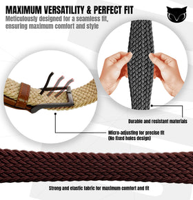 BUMA belt leather-nylon weave emphasizes durability for everyday wear.