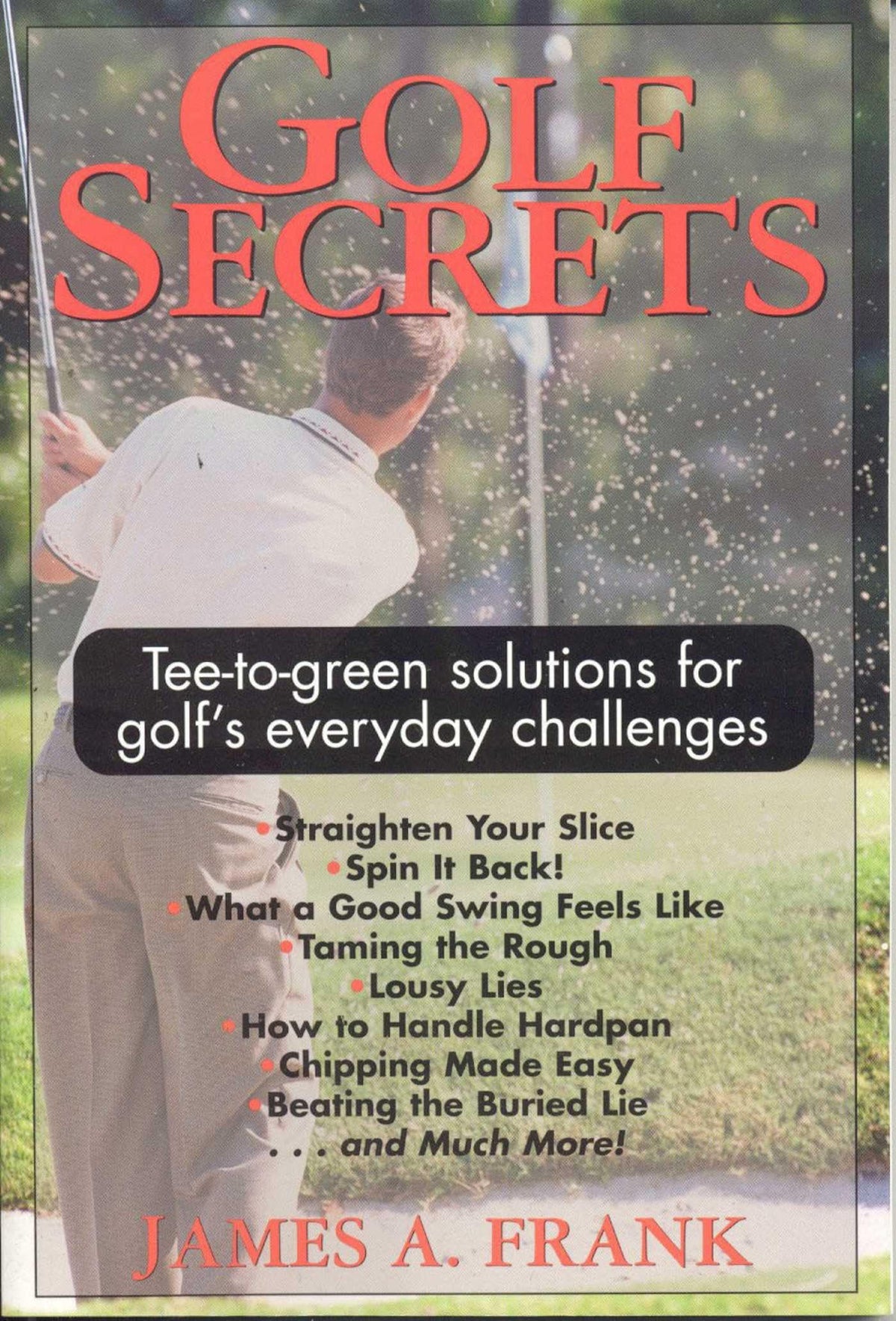 Burford Books Golf Secrets cover with tee-to-green strategies for practical course improvement.