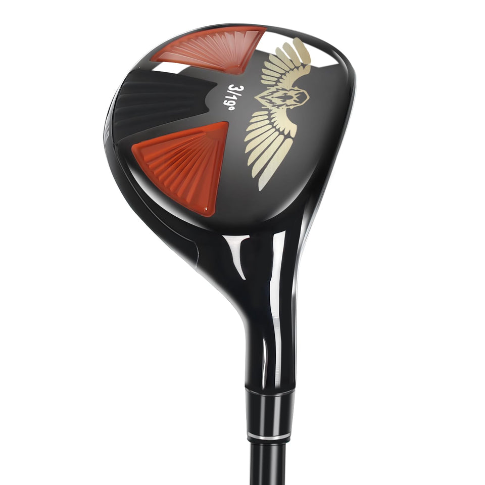 Bybomya G Series hybrid 3-PW head cover protects clubs during travel.