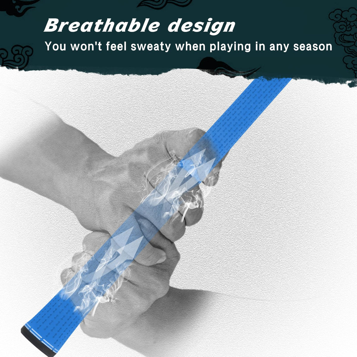 BYBOMYA golf grips 8-pack all-weather traction improves grip in varied conditions.