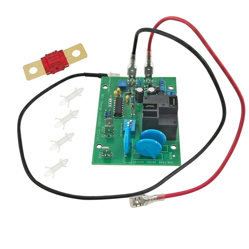 Bydorunce Powerwise charger board front view for golf cart