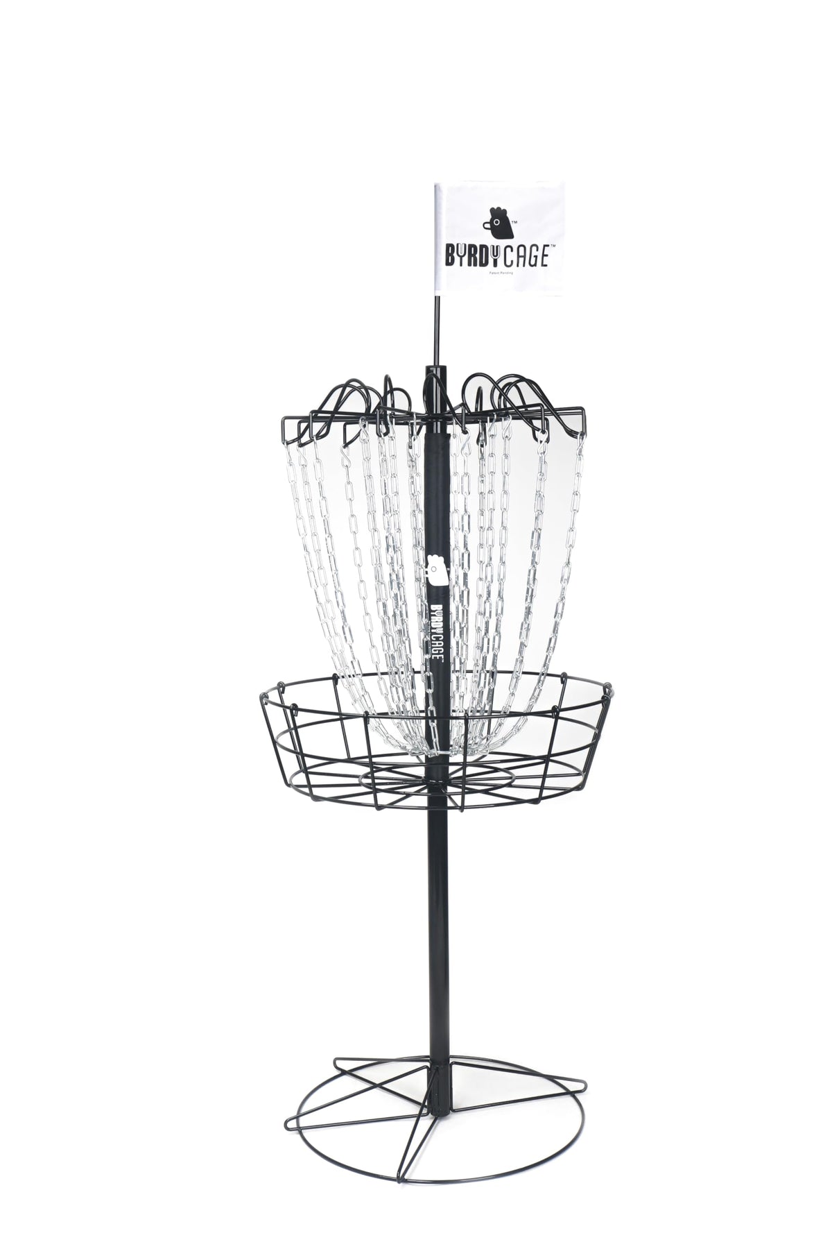 Byrdy Cage 2-in-1 basket setup showing standard to skinny target versatility.