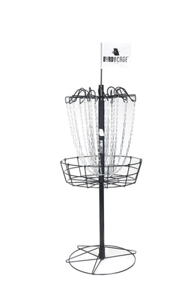 Byrdy Cage 2-in-1 basket setup showing standard to skinny target versatility.