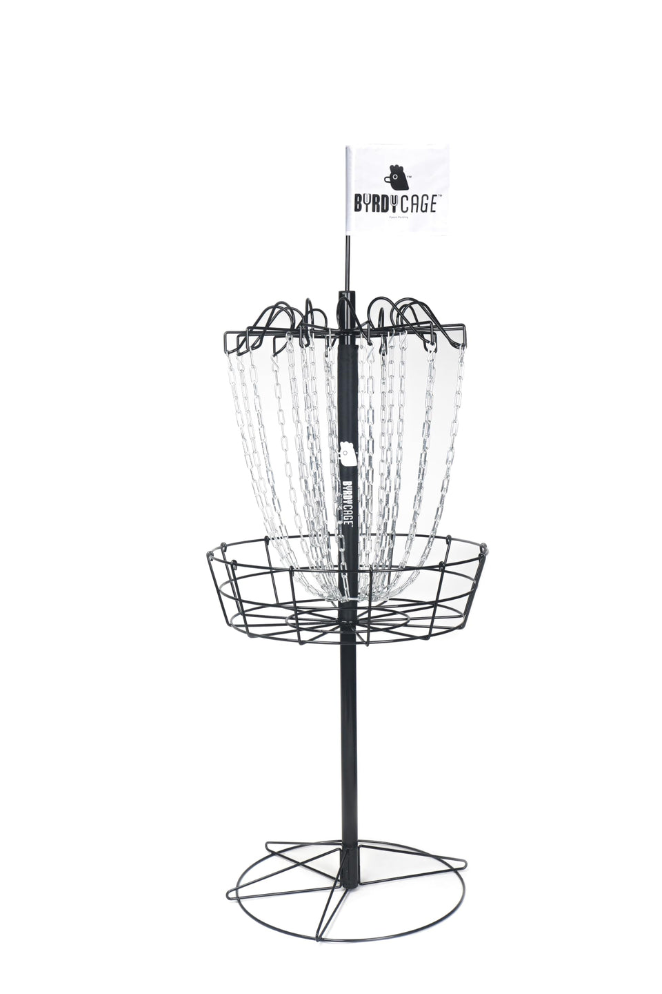 Byrdy Cage 2-in-1 basket setup showing standard to skinny target versatility.