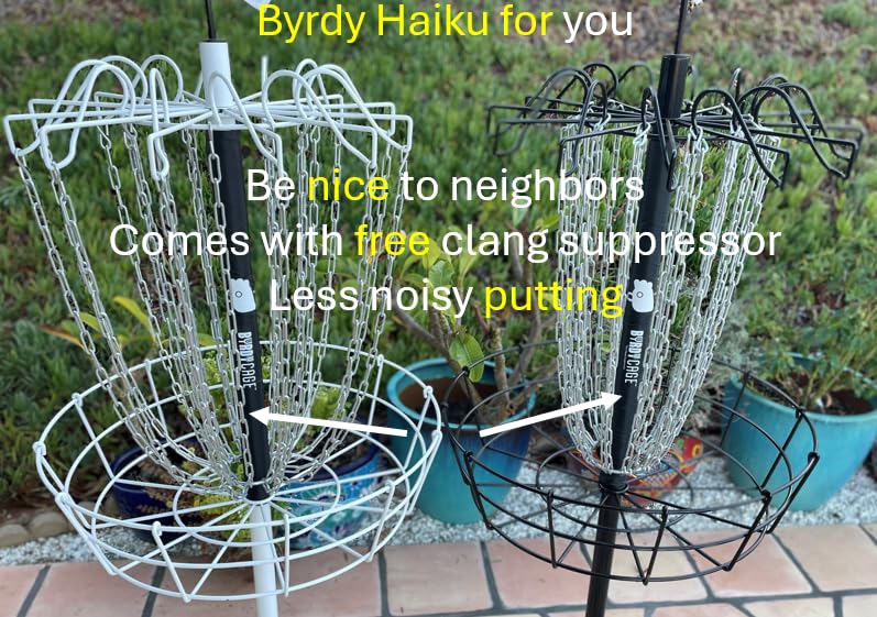 ByrdyCage Disc Golf Basket includes Clang Suppressor to reduce noise during practice