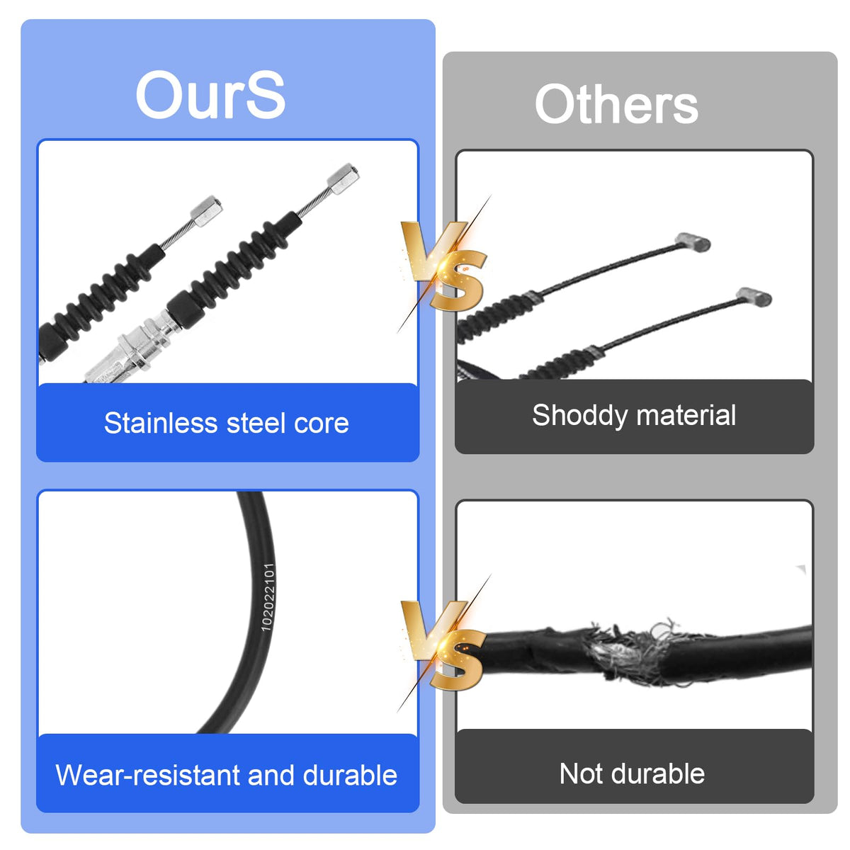 BZTT 42.1-inch brake cable length suited to Club Car DS assemblies.