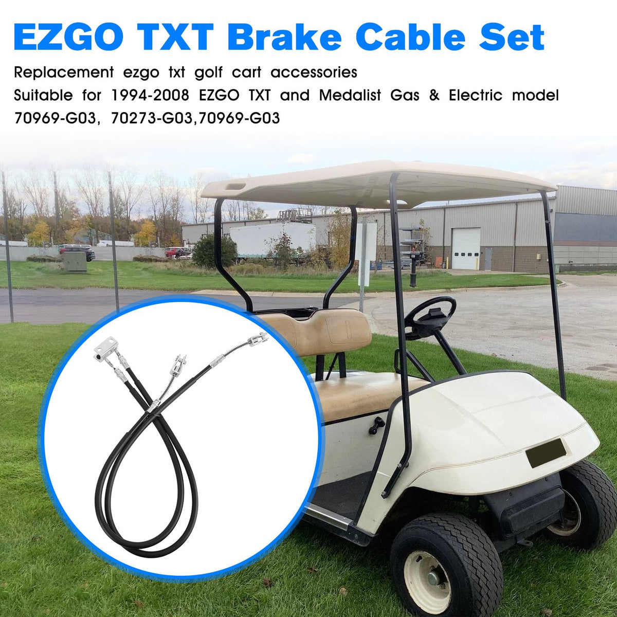 BZTT EZGO brake cable kit driver-side 38.26 inches for balanced braking control