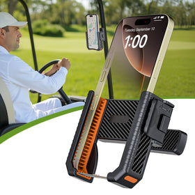 Cabalay magnetic golf cart phone holder with 8x N52 magnets keeps phones secure.