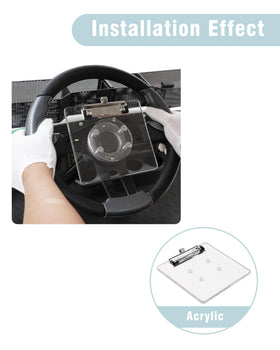 CaBYbigG pen holder on steering provides convenient writing during rounds.