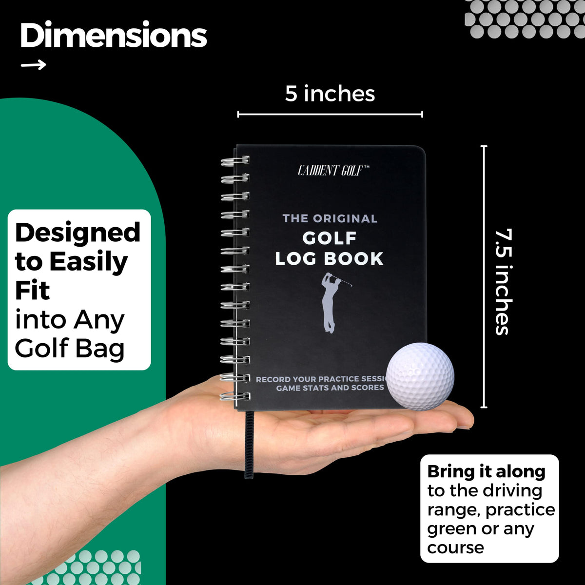 CADDENT GOLF on-course companion for logging rounds during practice and play.