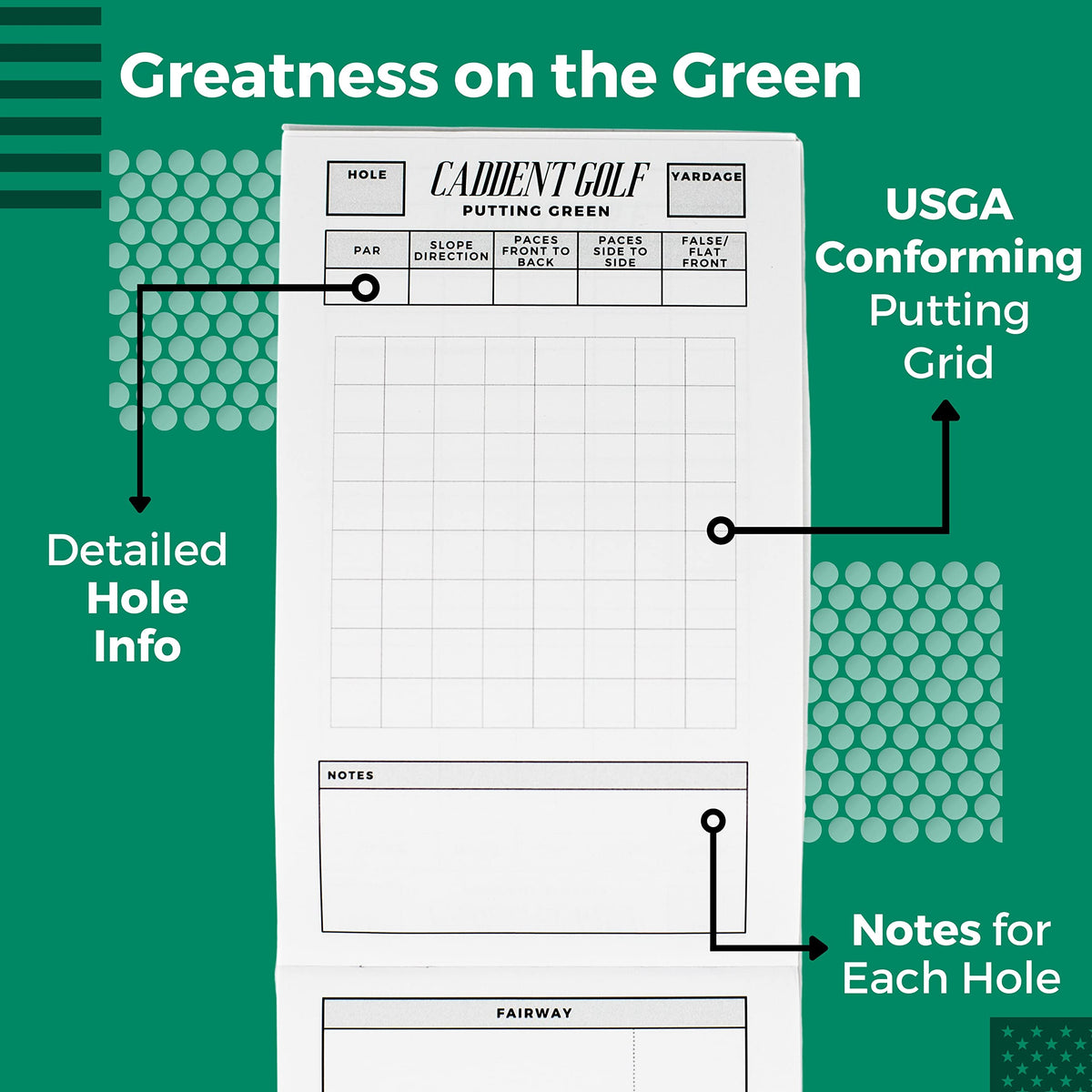 CADDENT GOLF yardage book back-pocket fit for quick access.