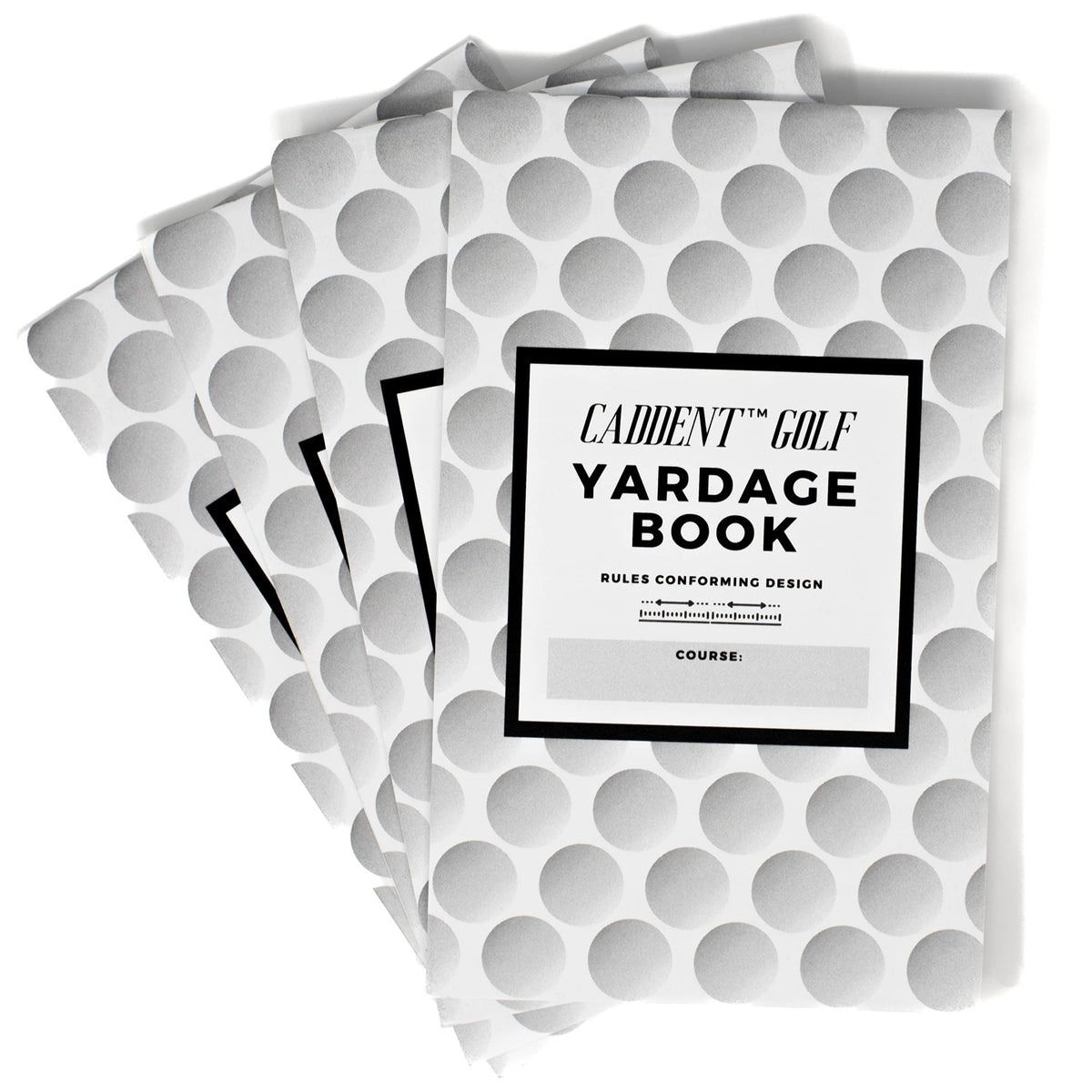 CADDENT GOLF yardage book front cover—compact pocket-size companion for on-course planning.