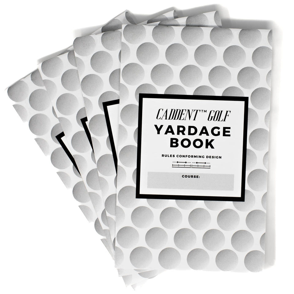 CADDENT GOLF yardage book front cover—compact pocket-size companion for on-course planning.
