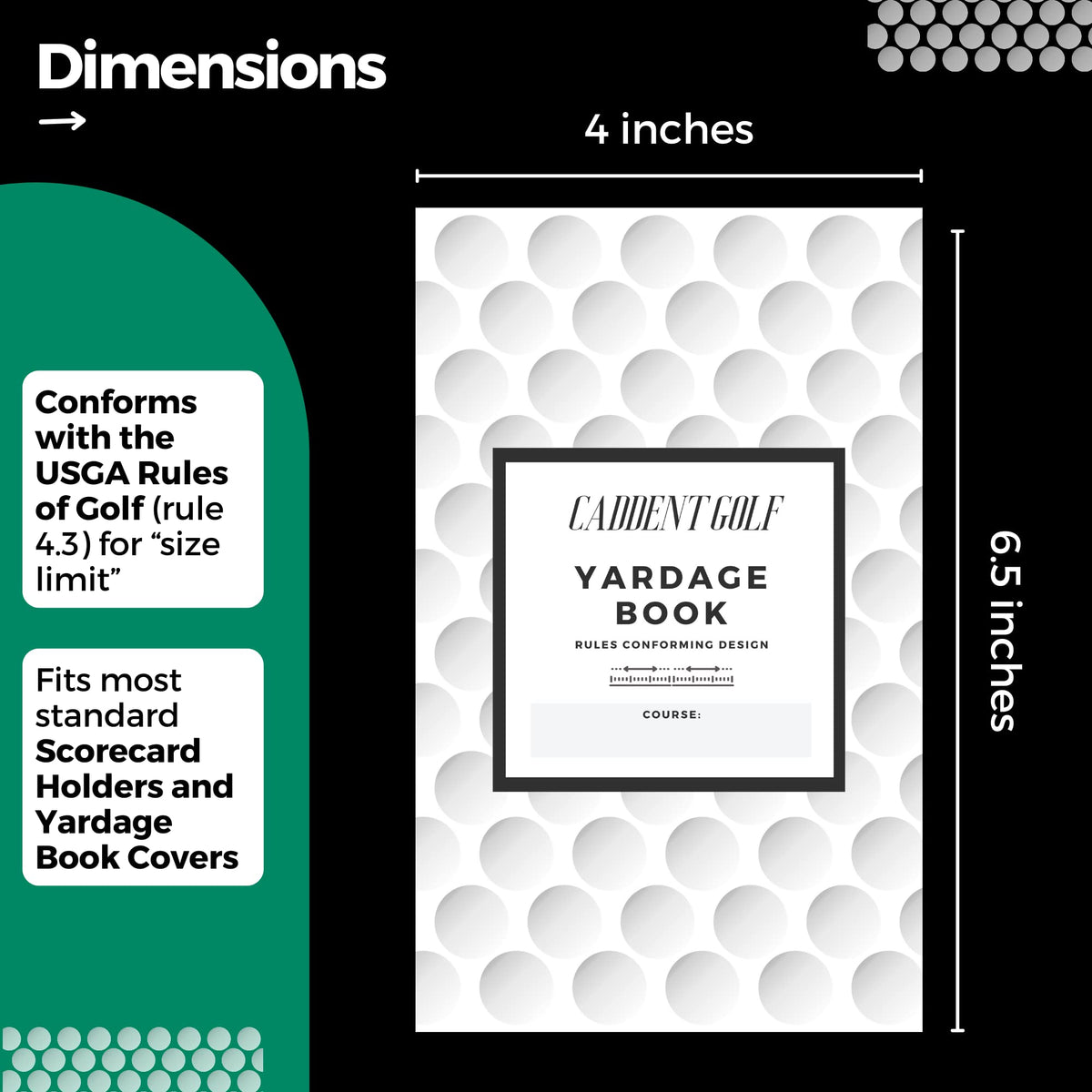 CADDENT GOLF yardage book holder compatibility demonstrates easy seating.