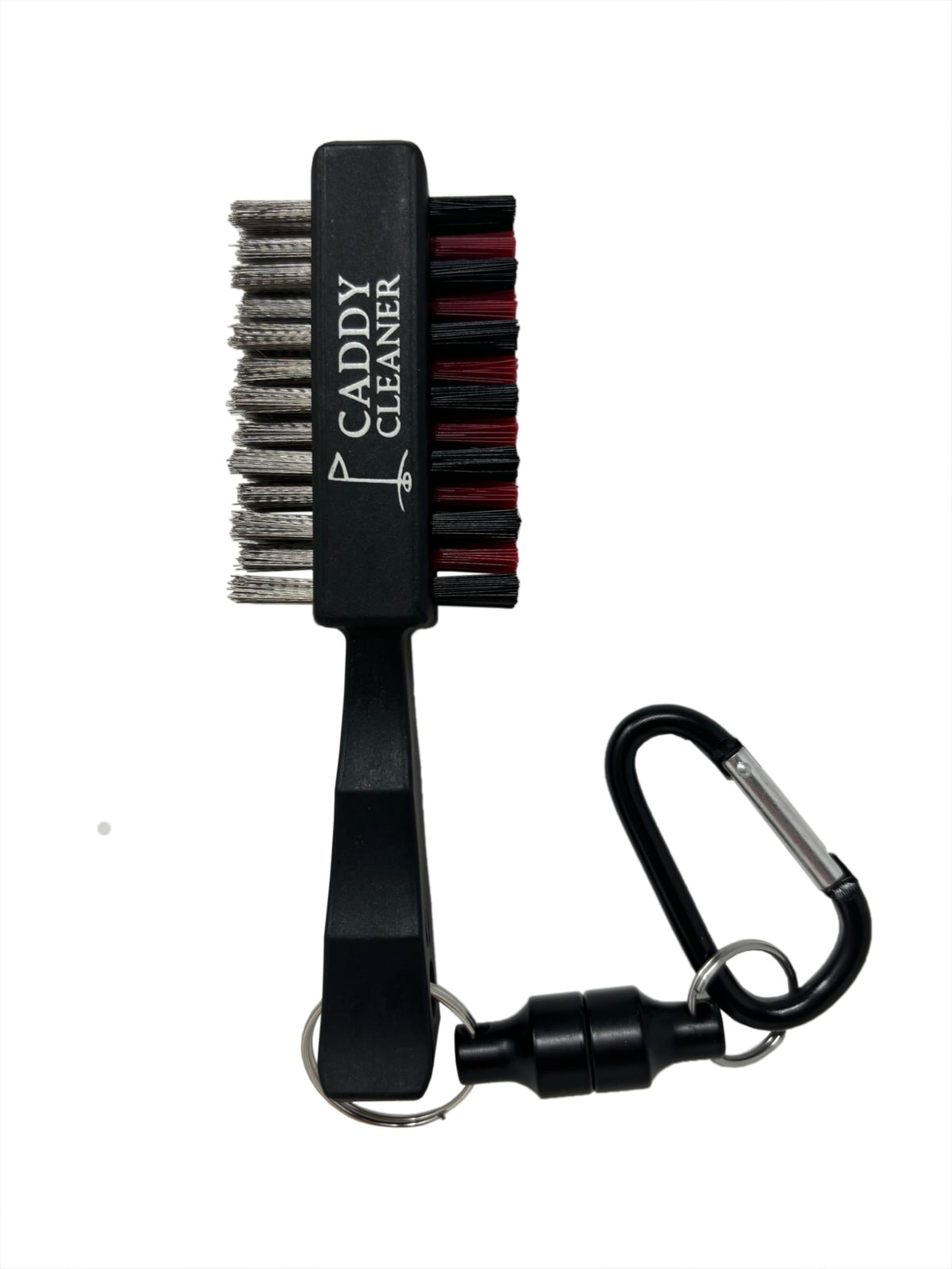 Caddy Cleaner Clean Swing Mini Brush clipped to belt for on-course access.
