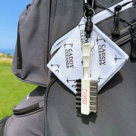 Caddy Cleaner Dual-Sided Bristles features for mud and sand removal from clubs