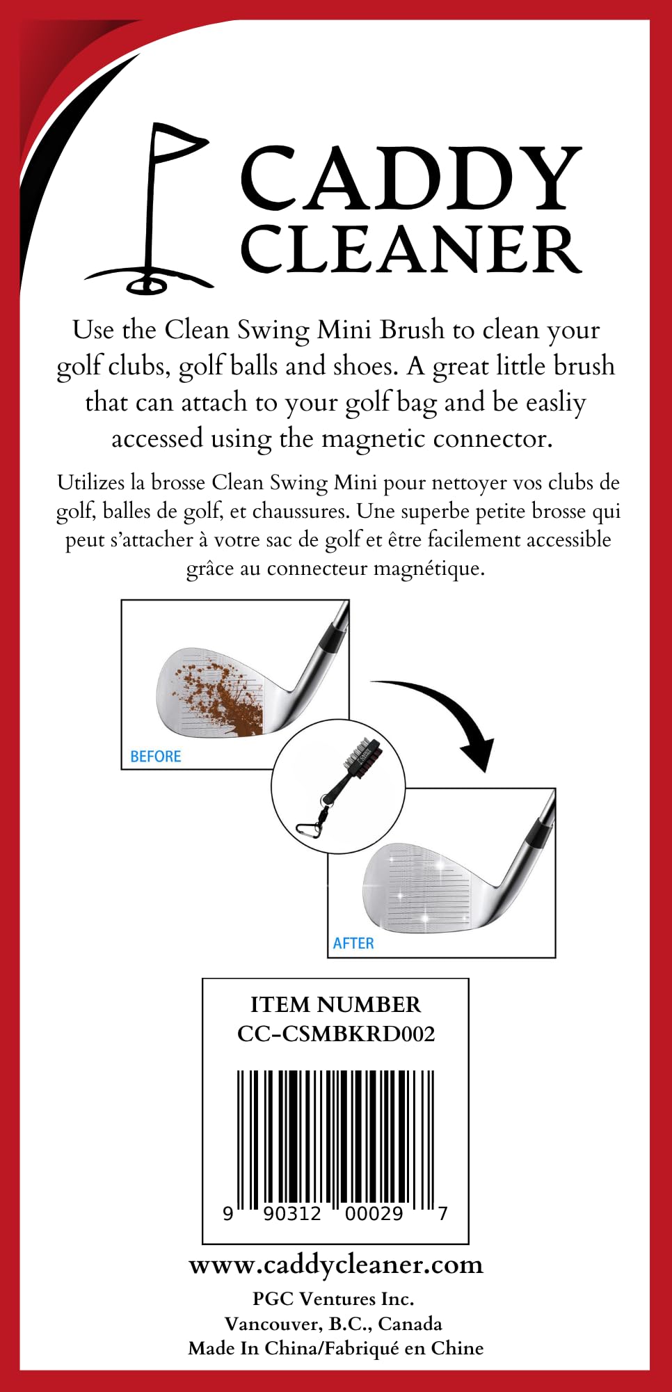 Caddy Cleaner on-course accessory ready for quick cleanups.