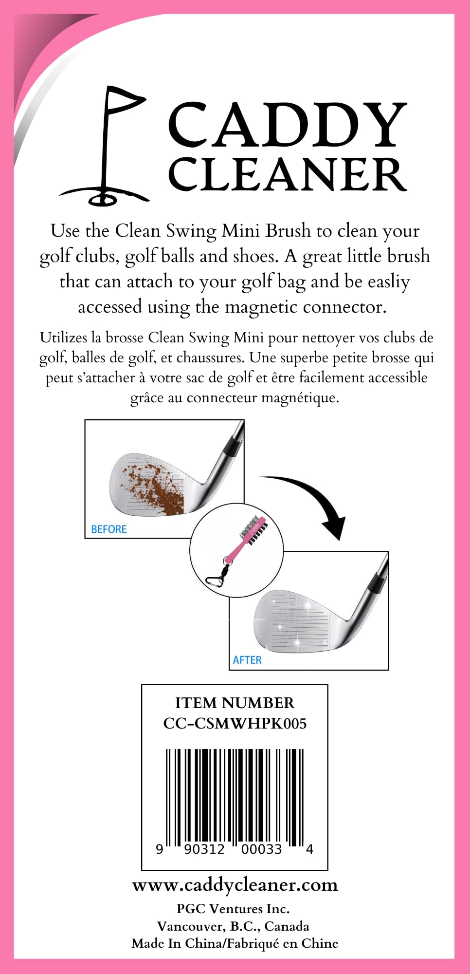 Caddy Cleaner versatile tool for clubs, balls, and shoes on the course.
