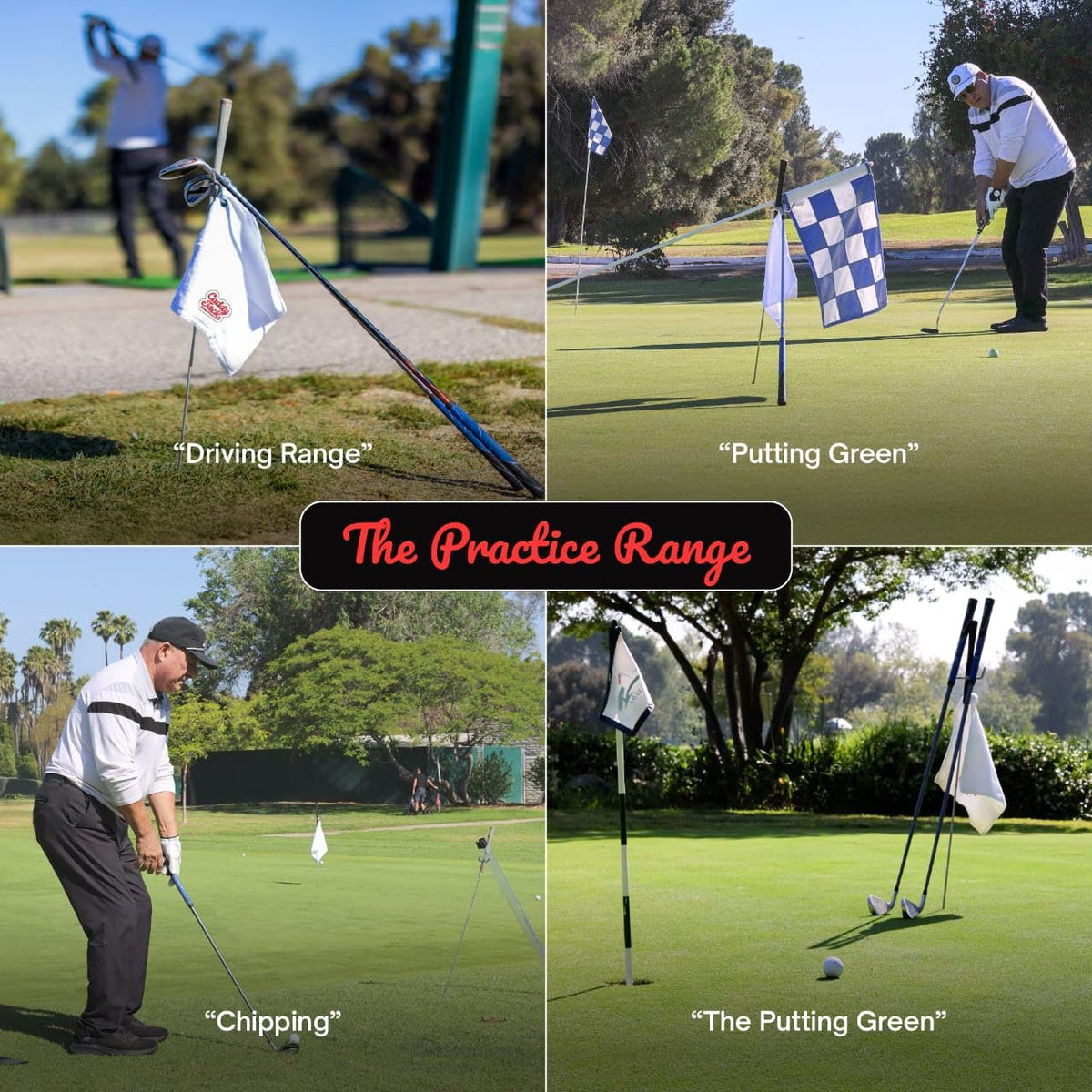 Caddy Jack multi-club holder on green keeps gear organized and accessible