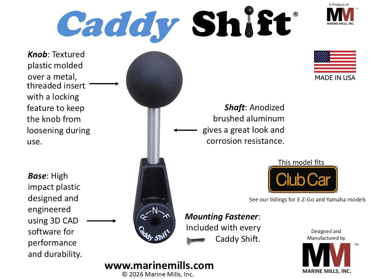 Caddy Shift ergonomic shifter knob enhances driving comfort on golf carts