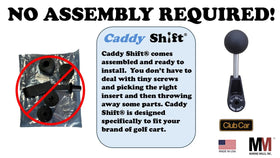 Caddy Shift low-profile shifter housing fits without interference with seats