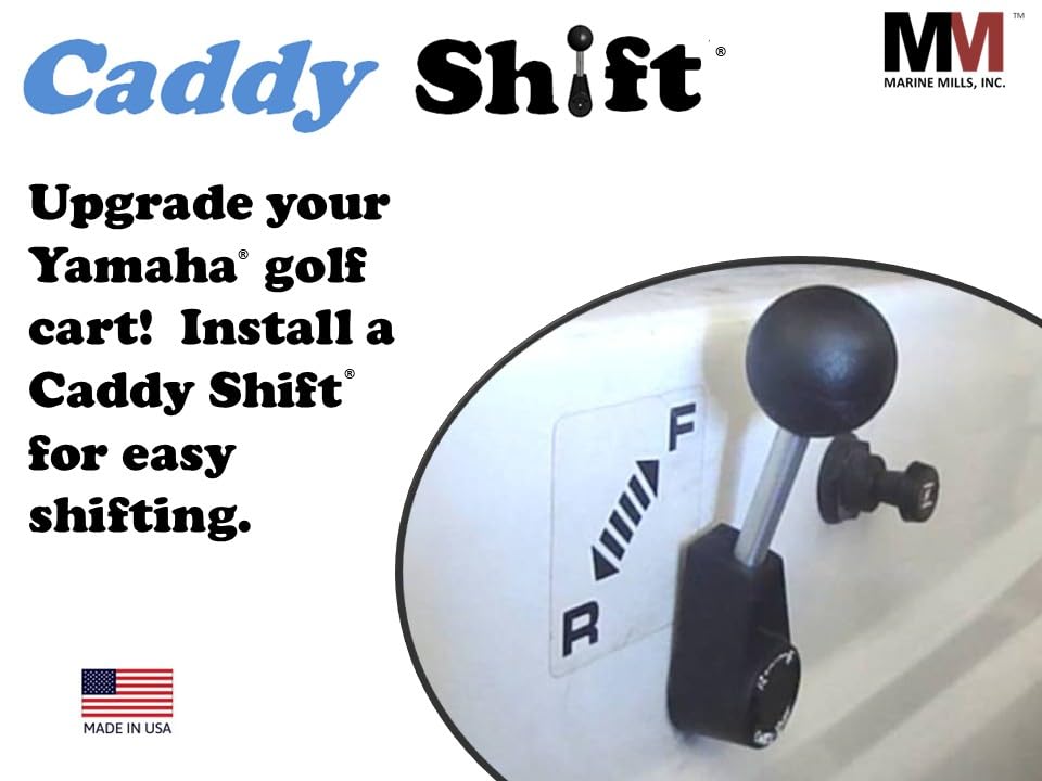 Caddy Shift Yamaha shifter installed on cart shows quick DIY installation.