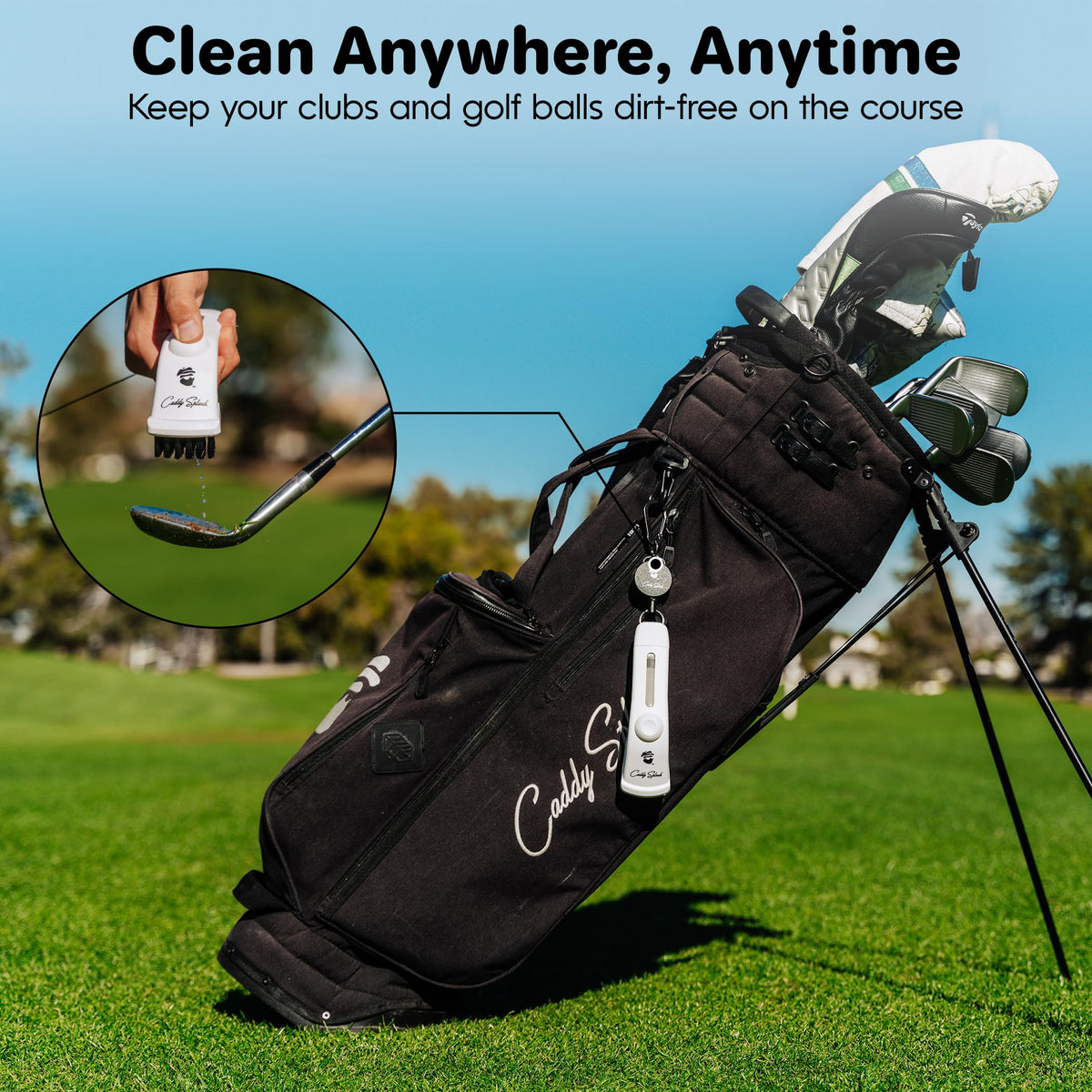 Caddy Splash 18-inch retractable clip keeps brush within easy reach