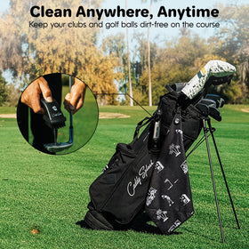 Caddy Splash Golf Club Brush Pro holds 4oz water for on-course cleaning