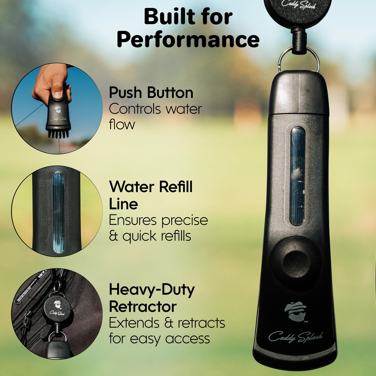 Caddy Splash Golf Club Brush Pro nylon-bristles scrubbing mud without scratching grooves