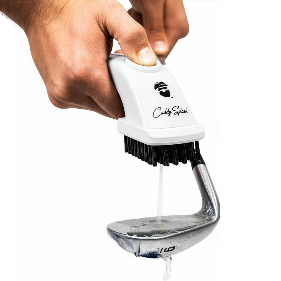 Caddy Splash Golf Club Brush Pro with water release for quick on course cleaning